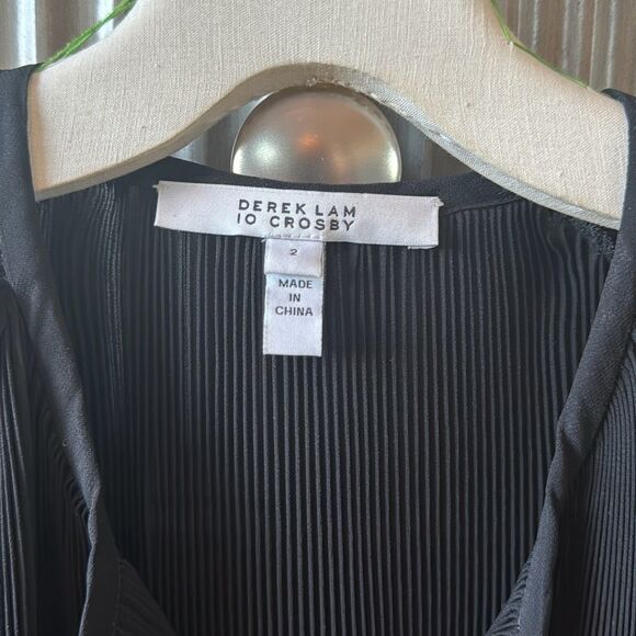 DEREK LAM 10 CROSBY Helena Pleated Chiffon Blouse size 2 - Picture 13 of 16